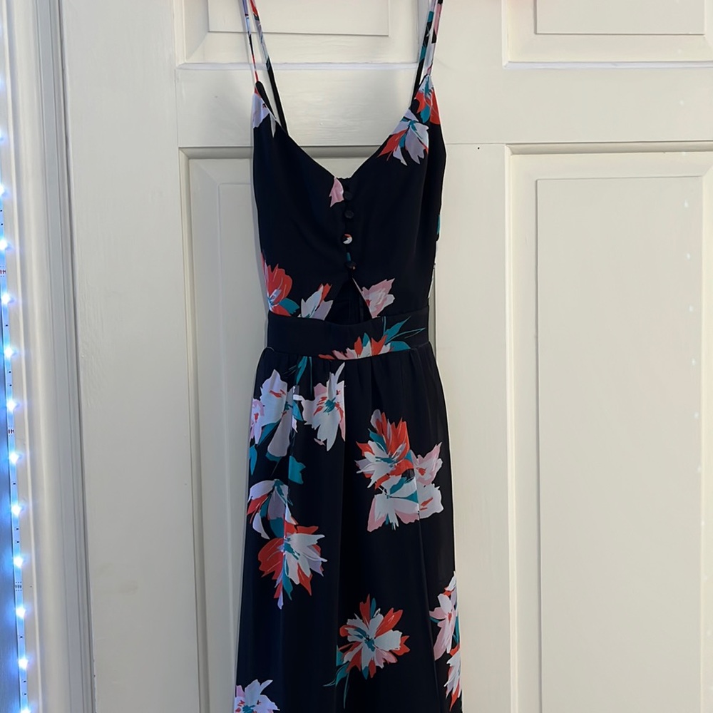 Long black dress with flowers